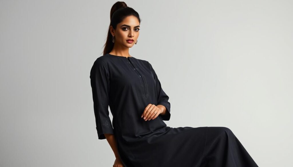 monochrome kurti ensemble